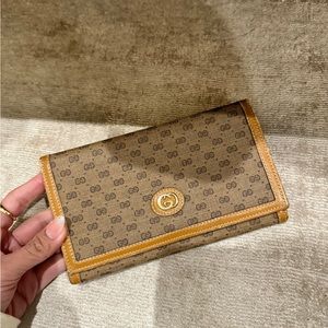 Vintage GUCCI Monogram Canvas Long Wallet